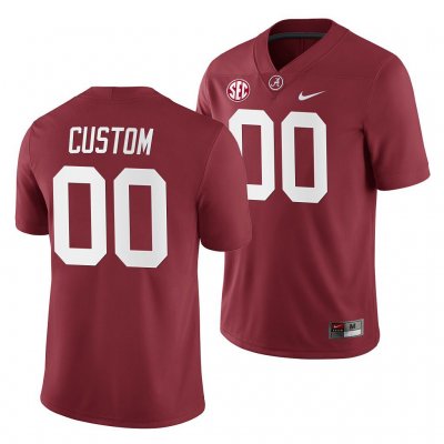 Men's Alabama Crimson Tide #00 Custom Crimson Home Game NCAA College Football Jersey 2403DNBH0